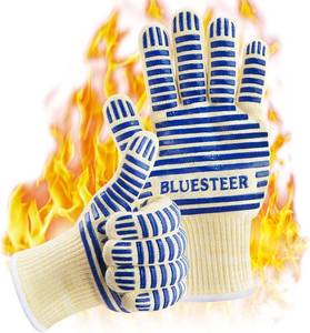 lot 21568 image: Oven Gloves, Heat Resistant 540 Degrees Grilling Gloves, Hot Surface Handler Non-Slip Silicone Oven Mitts with Fingers, BBQ Gloves for CookingKitchenBaking, Pack of 2