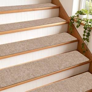 lot 21569 image: Extra Wide Non Slip Stair Treads for Wooden Steps   15 Pack 9 x36 Extra Wide Carpet Runners with Reusable Adhesive, Step Pads for Dogs, Kids, Seniors, Machine Washable   Geige