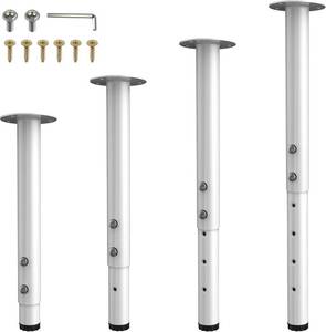 lot 21655 image: Adjustable Table Legs,Metal Adjustable Height Desk Legs,Adjustable Furniture Legs for Table Computer Desk Dining Table Office Desk(White) (4 pcs 13-24)