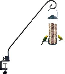 lot 21657 image: Heavy Duty Deck Hook,Courtyard Decoration,Pole 32Long Metal Deck Railing Hooks for Hanging Bird Feeders,Planters,Suet Baskets,Lanterns,Wind Chimes,Clamp Mounted,Under 15 LBS