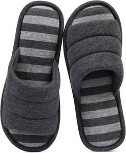 lot 21661 image: shevalues Open Toe House Slippers for Women Men Soft Cotton Indoor Shoes Memory Foam Slip On bedroom Slippers Size 7.5-8.5