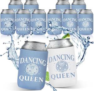 lot 21684 image: SiliFine 12 Pcs Bachelorette Party Can Sleeves Bulk Coquette Bachelorette Party Decoration Cowgirl Can Sleeves for Bridal Shower Gifts(4 x 2.4 Inches,Dancing Queen)
