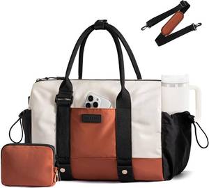 lot 21690 image: LOVEVOOK Small Gym Bag for Women with Yoga mat Holder, Mini Duffle Bag for Travel with Wet Pocket, Overnight Personal Item Bags, Lightweight Carry on Weekender Duffel for Workout, Dance, Ballet
