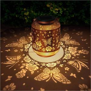 lot 21704 image: Butterfly Solar Lanterns Outdoor Waterproof Rose Garden Decor Gifts for Mom Women Grandma Metal Hanging Solar Lights Outdoor Decoration for Patio,Yard,Porch,Backyard