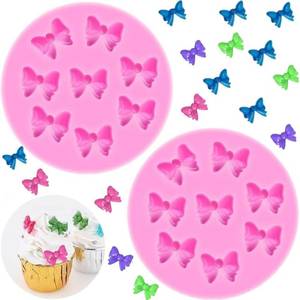 lot 21728 image: Mini Bows Silicone Fondant Molds Bow Mold Chocolate Candy Cake Pop Molds for Cake Decorating DIY Desserts Cupcakes Cake Toppers Craft projects