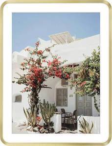 lot 21732 image: Golden State Art 14x18 Aluminum Picture Frame Gold - With Mat for 12x16 Photo or Without Mat for Round Edges 14 x 18 Photo with 1-inch Radius Corner - Real Glass - Matte Modern Wall Decor