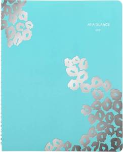 lot 21741 image: AT-A-GLANCE 2027 Appointment Book Planner, Weekly & Monthly, 13-Month Jan-Jan, 8.5 x 11, Hourly, Wild Washes, Teal (523-905-27)