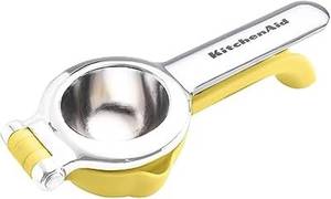 lot 21765 image: KitchenAid Citrus Juice Press Squeezer for Lemons and Limes with Seed Catcher and Pour Spout, Lemon, 8 Inch