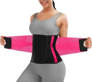 lot 21766 image: Hot Pink ChongErfei Waist Trainer Belt for Women Man - Waist Trimmer Ab Belt - Tummy Control Body Shaper Size Medium