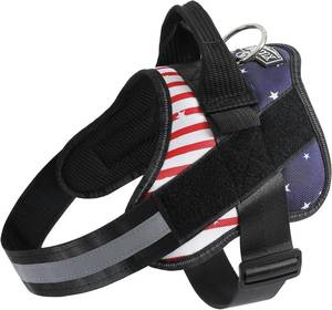 lot 21767 image: Dog Harness, No-Pull Reflective Dog Vest, Breathable Adjustable Pet Harness with Handle for Outdoor Walking - No More Pulling, Tugging or Choking (Flag, Small)