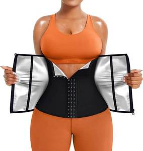 lot 21793 image: TrainingGirl Waist Trainer for Women Lower Belly Waist Trimmer Corset Tummy Wrap Workout Sweat Belt Band Sports Sauna Suit Size Medium