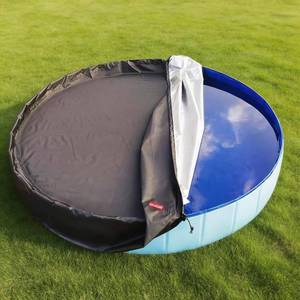 lot 21809 image: QH.HOME2026 Upgrade 500D Thickened 77 79 80 inch Kiddie Pool Cover Round, Collapsible Dog Pool Cover with Super Windproof Dual-Drawstring, Odorless Waterproof Fabric Material - Only Cover