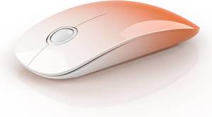 lot 21822 image: RAPIQUE Bluetooth Wireless Mouse - Dual Connectivity(BT5.1USB), Ultra Quiet Click & 480-Hour Battery Life,1600 DPI, Portable Cordless Mouse for Mac, MacBook ProAir, iPad ProAir (Sunrise Orange)