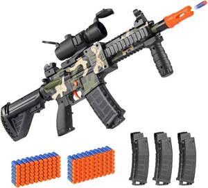 lot 21842 image: Realistic Toy Foam Blaster Gun - Electric Sniper Rifle with Scope 120 Soft Bullets 3 Magazines, Automatic Dart Gun for Boy Ages 8-12 Years Old, Indoor Outdoor Gifts for Adult Kid Christmas Birthday
