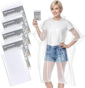 lot 21851 image: APEXUP Disposable Rain Ponchos for Adults, 5PK10PK50PK Emergency Rain Poncho for Camping Hiking Travelling