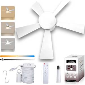 lot 21871 image: Socket Fan Light, 20.5, Plug in Ceiling Fan, Gazebo Fan, OutdoorIndoor, 16.4 Ft Cord with Hook UL Listed, Ceiling Light with Remote (white)