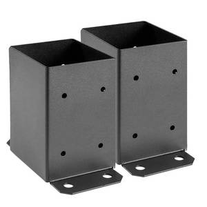 lot 21875 image: SPACEEUP 4x4 Post Base 2 Pcs, Inner Size 3.6x3.6 Deck Post Base, Heavy Duty Powder-Coated Post Anchor Black Wood Post Brackets for Decking Porch Railing Support