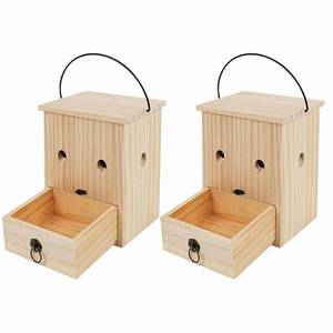 lot 21734 image: Carpenter Bee Traps for Outside 2PACK  Durable, Weather-Resistant, Eco-Friendly Wooden Wasp Trap for Outdoor Use