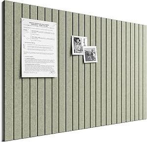 lot 21837 image: Bumusty Large Cork Board Alternative-48 x 36 Felt Bulletin Board Tiles, with 30 Pushpins, 70 Adhesive Tabs, Bold-Stripe 12-Pack, Cork Boards for Office Push Pin Board Felt Board-Sage