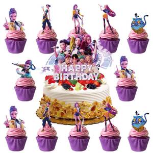 lot 293 image: 25 Pcs Cartoon Cake Decorations, Cute Happy Birthday Cake Toppers, Perfect for Theme Parties, Birthday Celebrations, and Holiday Festivities - Retail $13