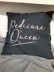 lot 299 image: Pedicure Queen Throw Pillow - Retail $0