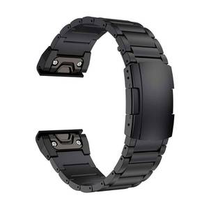 lot 311 image: LDFAS Fenix 87X6X5X Plus Band, 26mm Titanium Metal Quick Release Easy Fit Watch Strap with Double Button Clasp Compatible for Garmin Fenix 7X Pro6X Pro5X PlusEnduro 3tactix 7 Bands, Black - Retail $55