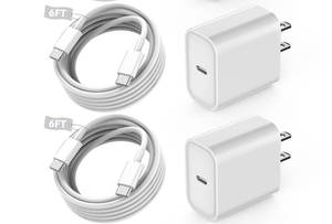 lot 401 image: Fast USB C Charger Block,2Pack Long 6FT USBC to USBC Cable iPad Cord 20W iPhone 17 Pro Max Charger Travel Plug Fast Charging for iPhone 1717 Air17 Pro1616e16 Pro16Plus1515ProPro MaxPlus,iPad - Retail $26