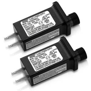 lot 431 image: 2 Pieces LED Transformer Replacement Class 2 Power Supply for Christmas String Light Inflatable Decorations LED Controller IP44 Waterproof Low Voltage Transformer US Power Adapter - Retail $4,376