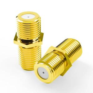 lot 449 image: VCE Coaxial Cable Connector, RG6 Coax Cable Extender F-Type Gold Plated Adapter Female to Female for TV, Satellite, 2 Pack - Retail $4