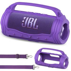 lot 462 image: CASE ONLY SEE PHOTO FOR SHADE OF PURPLE  Silicone Cover Case for JBL Flip 7 Portable Speaker, Accessories for JBL Flip 7 Protective Case with Silicone Handle (Purple) - Retail $18