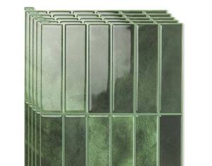 lot 484 image: THREE PANELS Art3d 11.4 x 9 Inch Heavy-Duty Peel and Stick Backsplash for Home D�cor, 3 Pack PVC Wall Tiles for Kitchen Countertop, Green - Retail $30