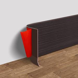 lot 496 image: FONUNO Vinyl Wall Base Baseboard Molding Trim 4 Flexible Self Adhesive Rubber Wall Base Moulding Trim Peel and Stick Design, 4 Inch x 20 Feet, Black Walnut Wood Grain - Retail $27