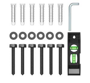 lot 499 image: HOME VISION Wall Anchors Hardware Kit for TV Wall Mount - Including M7 Lag Bolts, Wall Anchors, Washers, Allen Key, Bubble Level, TV Mounting Screws Kit for Wood StudBrickConcrete Wall Installation - Retail $0