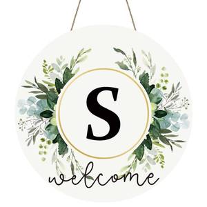 lot 511 image: Monogram Letter S Wreaths for Front Door Wreath Wooden Welcome Sign for Front Door Decor Floral Family Last Name Initial House Warming Spring Summer Porch Rustic Wall Home Kitchen Boho Decorations - Retail $7