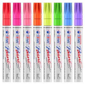 lot 515 image: TFIVE Fluorescent Paint Markers, 8 Colors Neon UV Paint Pens for Blacklight - Oil-Based, Medium Tip, Waterproof Permanent Marker Pens for Rock Painting, DIY Art Crafts, Scrapbooking, Glass Windows - Retail $12