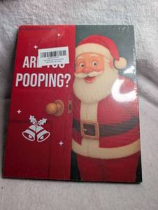 lot 1310 image: Santa Claus Are You Pooping Funny Christmas Canvas Sign&nbsp