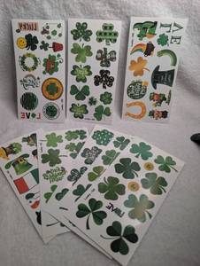 lot 1321 image: St. Patricks Day Lucky Irish Shamrock Temporary Tattoo Sticker Sheets Set