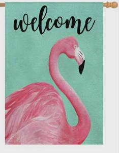 lot 1302 image: Welcome Flamingo Garden Flag
