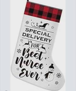 lot 1312 image: Special Delivery Best Nurse Ever Christmas Stocking