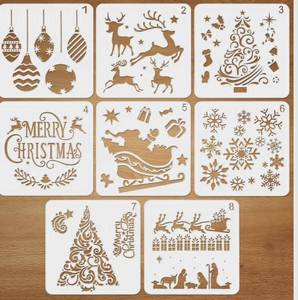 lot 1315 image: 14-Piece Christmas Holiday Painting Stencil Set