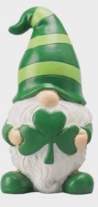 lot 1319 image: St. Patricks Day Gnome Figurine with Shamrock - 4 in