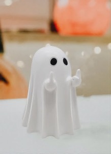 lot 1335 image: Ghost Figurine with Middle Finger Gesture - 4 in