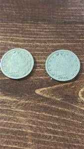 lot 60563 image: 1903 and 1910 Liberty Head V Nickel Set