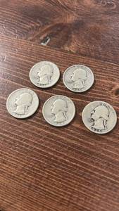 lot 60568 image: 1934-1936 Washington Silver Quarter Lot of 5