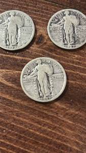 lot 60576 image: Standing Liberty Silver Quarters Lot of 3 (1927, 1928)
