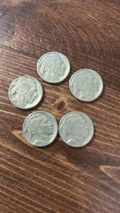 lot 60578 image: Buffalo Nickel Collection - Lot of 5 Coins (1930s)
