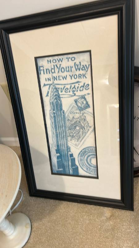 lot 704 image: New York Travel Guide Framed Print by Tina Chaden