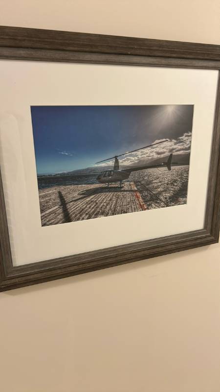 lot 720 image: Framed Helicopter Photography Print