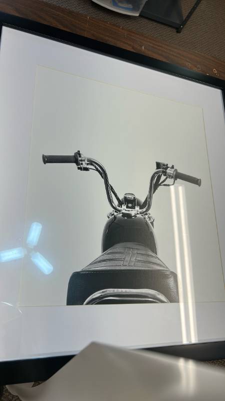 lot 727 image: Framed Motorcycle Photography Print