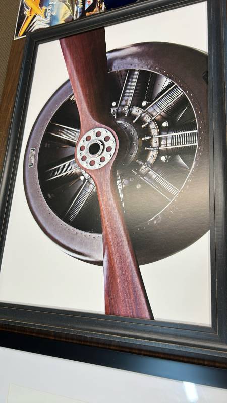 lot 728 image: Framed Aircraft Engine Propeller Photograph
